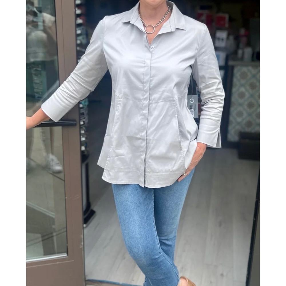 Habitat‎ Placket Button Up Blouse - Stone NWT size xs